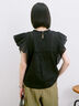 【Made in India】フリル袖レースピンタックブラウス（オフホワイト/ブラック/レッド）｜Samansa Mos2 blue（サマンサモスモス ブルー）通販