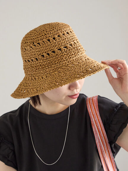 編み柄ぺーパーハット（ベージュ/キナリ）｜Samansa Mos2 blue（サマンサモスモス ブルー）通販