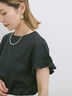 【USAコットン】フリルTシャツ（オフホワイト/ブラック/グリーン）｜Samansa Mos2 blue（サマンサモスモス ブルー）通販