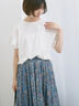 【USAコットン】フリルTシャツ（オフホワイト/ブラック/グリーン）｜Samansa Mos2 blue（サマンサモスモス ブルー）通販