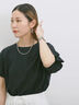 【USAコットン】フリルTシャツ（オフホワイト/ブラック/グリーン）｜Samansa Mos2 blue（サマンサモスモス ブルー）通販