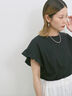 【USAコットン】フリルTシャツ（オフホワイト/ブラック/グリーン）｜Samansa Mos2 blue（サマンサモスモス ブルー）通販