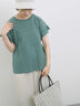 【USAコットン】フリルTシャツ（オフホワイト/ブラック/グリーン）｜Samansa Mos2 blue（サマンサモスモス ブルー）通販
