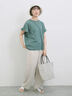 【USAコットン】フリルTシャツ（オフホワイト/ブラック/グリーン）｜Samansa Mos2 blue（サマンサモスモス ブルー）通販