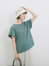 【USAコットン】フリルTシャツ（オフホワイト/ブラック/グリーン）｜Samansa Mos2 blue（サマンサモスモス ブルー）通販