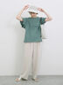 【USAコットン】フリルTシャツ（オフホワイト/ブラック/グリーン）｜Samansa Mos2 blue（サマンサモスモス ブルー）通販
