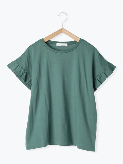 【USAコットン】フリルTシャツ（オフホワイト/ブラック/グリーン）｜Samansa Mos2 blue（サマンサモスモス ブルー）通販