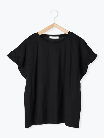 【USAコットン】フリルTシャツ（オフホワイト/ブラック/グリーン）｜Samansa Mos2 blue（サマンサモスモス ブルー）通販