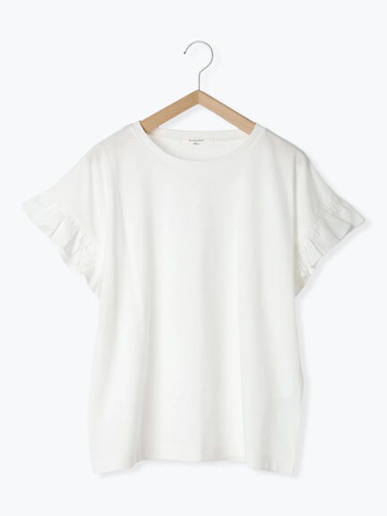 【USAコットン】フリルTシャツ（オフホワイト/ブラック/グリーン）｜Samansa Mos2 blue（サマンサモスモス ブルー）通販