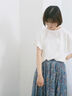 【USAコットン】フリルTシャツ（オフホワイト/ブラック/グリーン）｜Samansa Mos2 blue（サマンサモスモス ブルー）通販