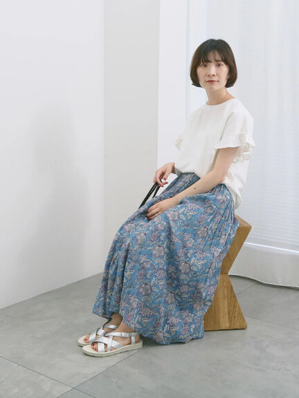 【USAコットン】フリルTシャツ（オフホワイト/ブラック/グリーン）｜Samansa Mos2 blue（サマンサモスモス ブルー）通販