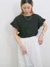 【USAコットン】フリルTシャツ（オフホワイト/ブラック/グリーン）｜Samansa Mos2 blue（サマンサモスモス ブルー）通販