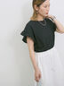 【USAコットン】フリルTシャツ（オフホワイト/ブラック/グリーン）｜Samansa Mos2 blue（サマンサモスモス ブルー）通販