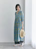【Made in India】花柄ワンピース（ブルー）｜Samansa Mos2 blue（サマンサモスモス ブルー）通販