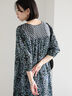【Made in India】花柄ワンピース（チャコールグレー/ブルー/キナリ）｜Samansa Mos2 blue（サマンサモスモス ブルー）通販