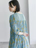 【Made in India】花柄ワンピース（チャコールグレー/ブルー/キナリ）｜Samansa Mos2 blue（サマンサモスモス ブルー）通販