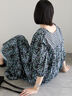 【Made in India】花柄ワンピース（チャコールグレー/ブルー/キナリ）｜Samansa Mos2 blue（サマンサモスモス ブルー）通販