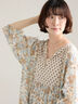 【Made in India】花柄ワンピース（チャコールグレー/ブルー/キナリ）｜Samansa Mos2 blue（サマンサモスモス ブルー）通販