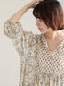 【Made in India】花柄ワンピース（チャコールグレー/ブルー/キナリ）｜Samansa Mos2 blue（サマンサモスモス ブルー）通販