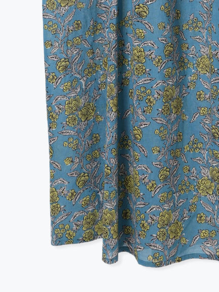 【Made in India】花柄ワンピース（チャコールグレー/ブルー/キナリ）｜Samansa Mos2 blue（サマンサモスモス ブルー）通販