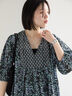 【Made in India】花柄ワンピース（チャコールグレー/ブルー/キナリ）｜Samansa Mos2 blue（サマンサモスモス ブルー）通販