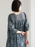 【Made in India】花柄ワンピース（チャコールグレー/ブルー/キナリ）｜Samansa Mos2 blue（サマンサモスモス ブルー）通販