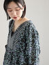 【Made in India】花柄ワンピース（チャコールグレー/ブルー/キナリ）｜Samansa Mos2 blue（サマンサモスモス ブルー）通販