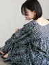 【Made in India】花柄ワンピース（チャコールグレー/ブルー/キナリ）｜Samansa Mos2 blue（サマンサモスモス ブルー）通販