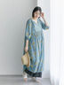【Made in India】花柄ワンピース（チャコールグレー/ブルー/キナリ）｜Samansa Mos2 blue（サマンサモスモス ブルー）通販