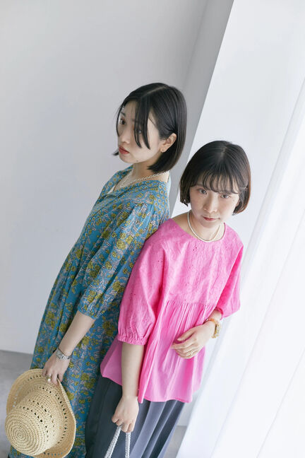 【Made in India】花柄ワンピース（チャコールグレー/ブルー/キナリ）｜Samansa Mos2 blue（サマンサモスモス ブルー）通販