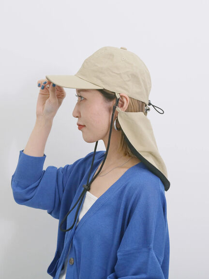 【接触冷感】ネックカバー付キャップ（ブラック/ベージュ/キャメル）｜Samansa Mos2 blue（サマンサモスモス ブルー）通販