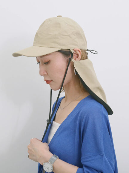 【接触冷感】ネックカバー付キャップ（ブラック/ベージュ/キャメル）｜Samansa Mos2 blue（サマンサモスモス ブルー）通販
