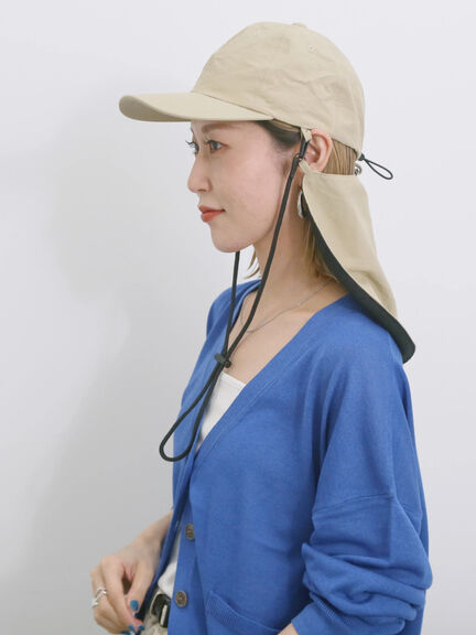 【接触冷感】ネックカバー付キャップ（ブラック/ベージュ/キャメル）｜Samansa Mos2 blue（サマンサモスモス ブルー）通販
