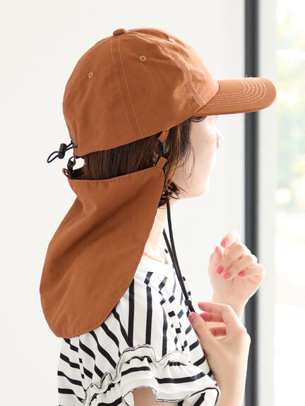 【接触冷感】ネックカバー付キャップ（ブラック/ベージュ/キャメル）｜Samansa Mos2 blue（サマンサモスモス ブルー）通販