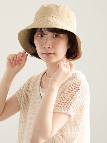 【接触冷感】ネックカバー付バケットハット（ブラック/ベージュ）｜Samansa Mos2 blue（サマンサモスモス ブルー）通販