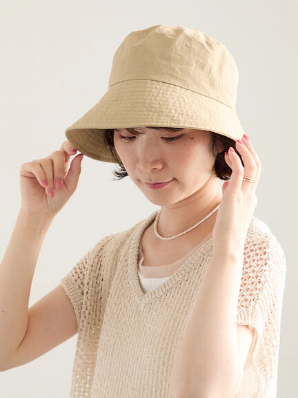 【接触冷感】ネックカバー付バケットハット（ブラック/ベージュ）｜Samansa Mos2 blue（サマンサモスモス ブルー）通販