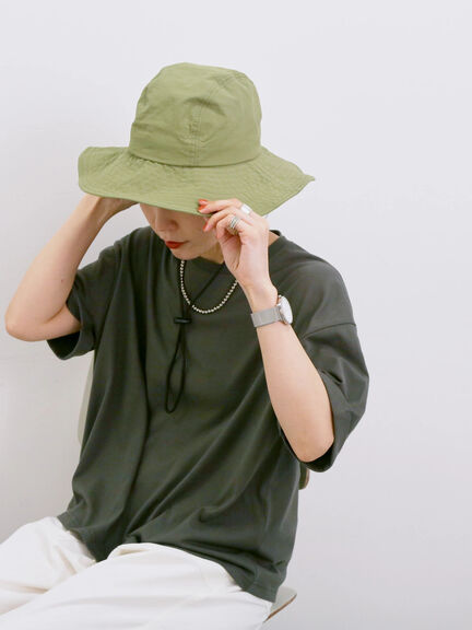 【UVカット・撥水加工】クラウン切替ハット（ブラック/カーキ/キナリ）｜Samansa Mos2 blue（サマンサモスモス ブルー）通販