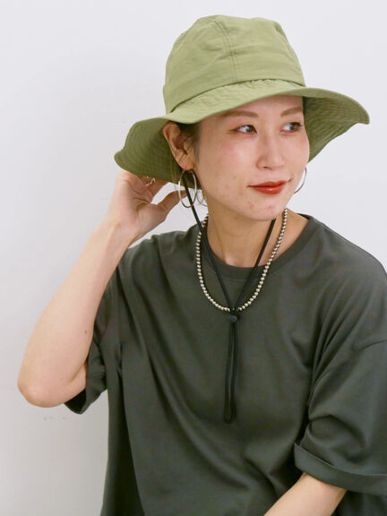 【UVカット・撥水加工】クラウン切替ハット（ブラック/カーキ/キナリ）｜Samansa Mos2 blue（サマンサモスモス ブルー）通販