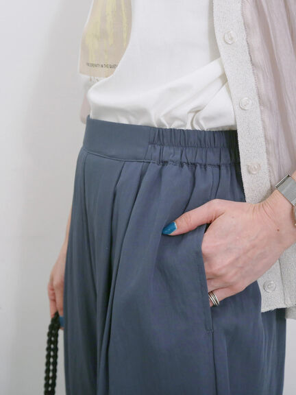 【接触冷感】タックワイドパンツ（ブラック/ピンク/ライトベージュ/ネイビー）｜Samansa Mos2 blue（サマンサモスモス ブルー）通販