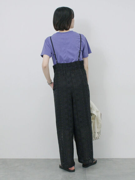 カットワークサロペット（オフホワイト/ブラック）｜Samansa Mos2 blue（サマンサモスモス ブルー）通販