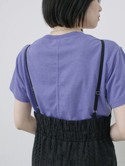 カットワークサロペット（オフホワイト/ブラック）｜Samansa Mos2 blue（サマンサモスモス ブルー）通販