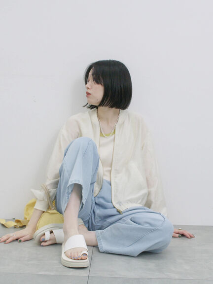 ダブルジップシアーブルゾン（グレー/ブルー/キナリ）｜Samansa Mos2 blue（サマンサモスモス ブルー）通販