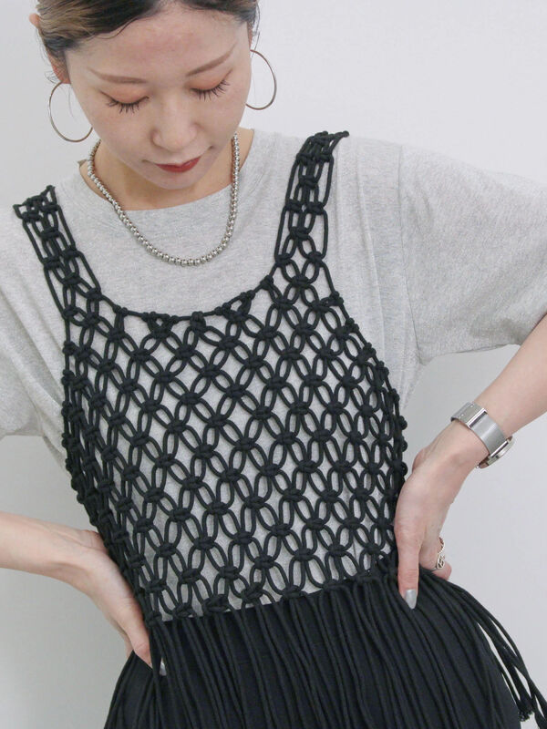 ラメTシャツ（ＴＯＰグレー）｜Samansa Mos2 blue（サマンサモスモス ブルー）通販