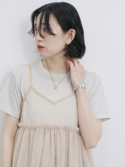ラメTシャツ（サックスブルー/キナリ/ＴＯＰグレー）｜Samansa Mos2 blue（サマンサモスモス ブルー）通販