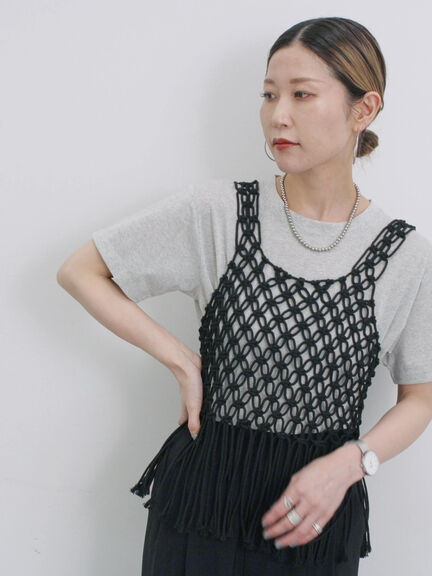 ラメTシャツ（サックスブルー/キナリ/ＴＯＰグレー）｜Samansa Mos2 blue（サマンサモスモス ブルー）通販