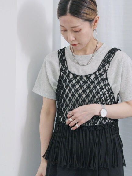 ラメTシャツ（サックスブルー/キナリ/ＴＯＰグレー）｜Samansa Mos2 blue（サマンサモスモス ブルー）通販