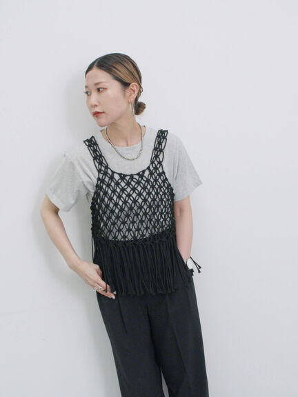 ラメTシャツ（サックスブルー/キナリ/ＴＯＰグレー）｜Samansa Mos2 blue（サマンサモスモス ブルー）通販