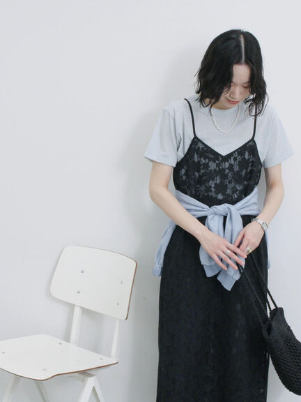 ラメTシャツ（サックスブルー/キナリ/ＴＯＰグレー）｜Samansa Mos2 blue（サマンサモスモス ブルー）通販