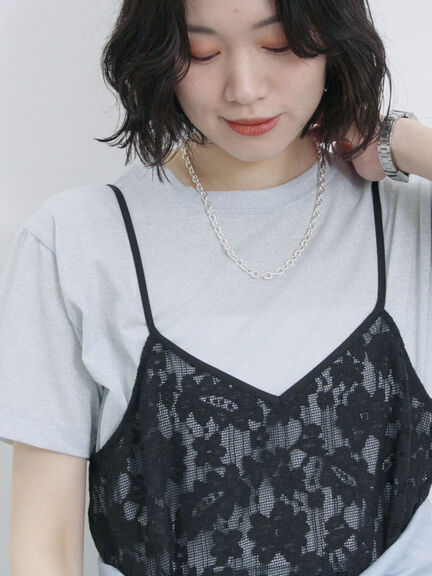 ラメTシャツ（サックスブルー/キナリ/ＴＯＰグレー）｜Samansa Mos2 blue（サマンサモスモス ブルー）通販