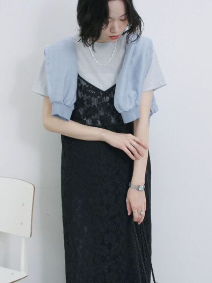 ラメTシャツ（サックスブルー/キナリ/ＴＯＰグレー）｜Samansa Mos2 blue（サマンサモスモス ブルー）通販